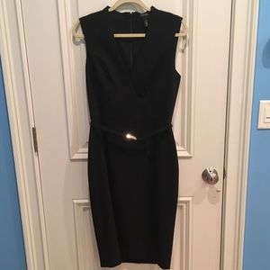 WHBM V-Neck Sheath Dress w/ Belt